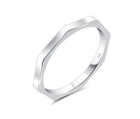 Hexagon Shape Silver Ring NSR-3930